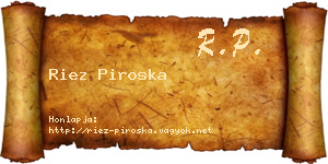 Riez Piroska névjegykártya
