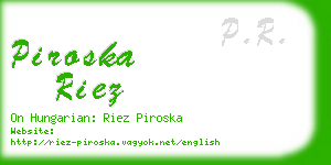 piroska riez business card